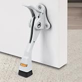 Kick Down Door Stoppers for Bottom of Door, Heavy Duty Kickdown Door Stop, Adjustable Door Stoppers (4 Inch x 1 Pack, White)