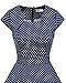 Homrain Women's 1950s Retro Vintage A-Line Cap Sleeve Cocktail Swing Party Dress Navy Small White Dot 2XL