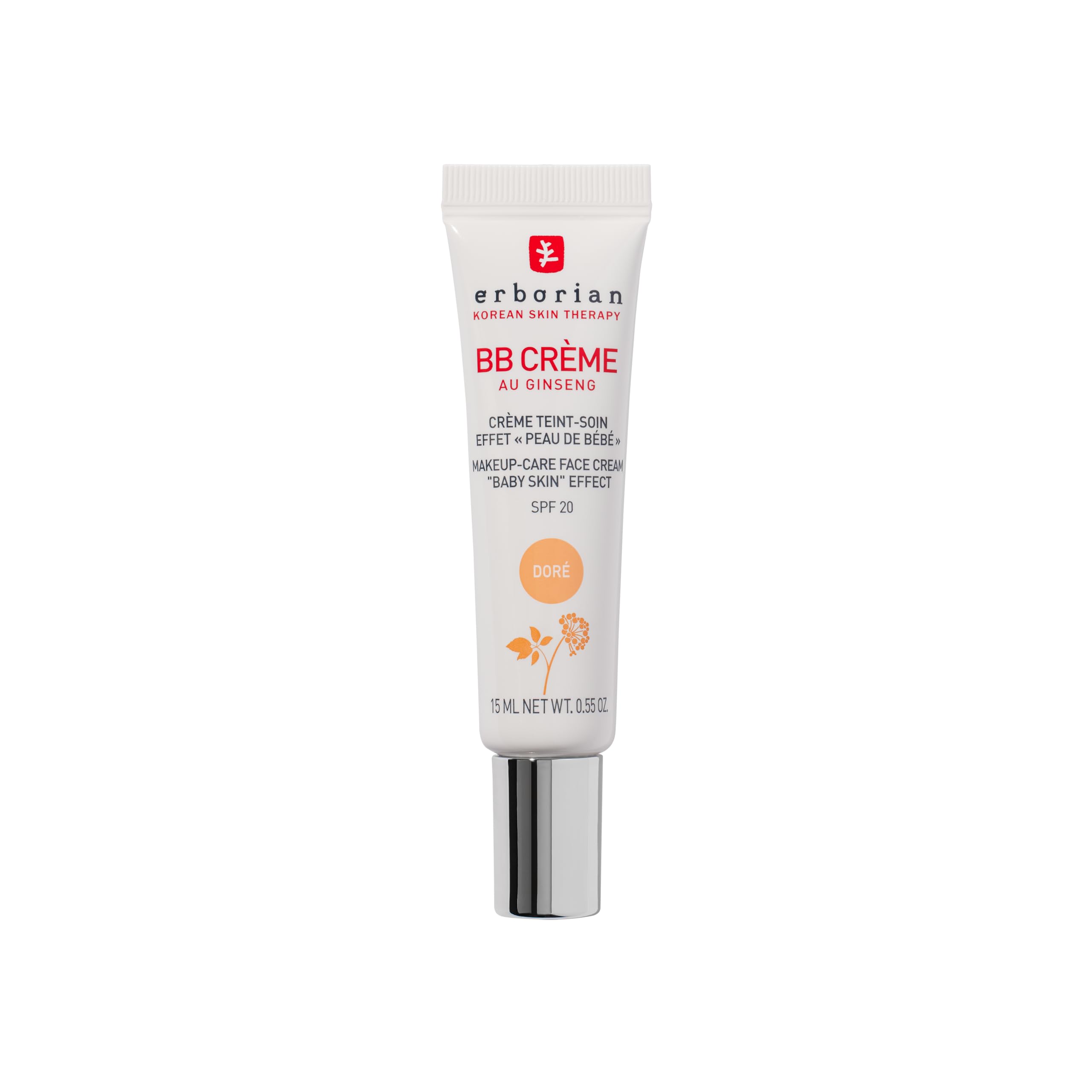 Erborian - BB Cream With Ginseng - Complexion Cream - "Baby Skin" Effect - Korean Cosmetic Treatment 5 -In -1 For SPF 20 - Doré 15 ml