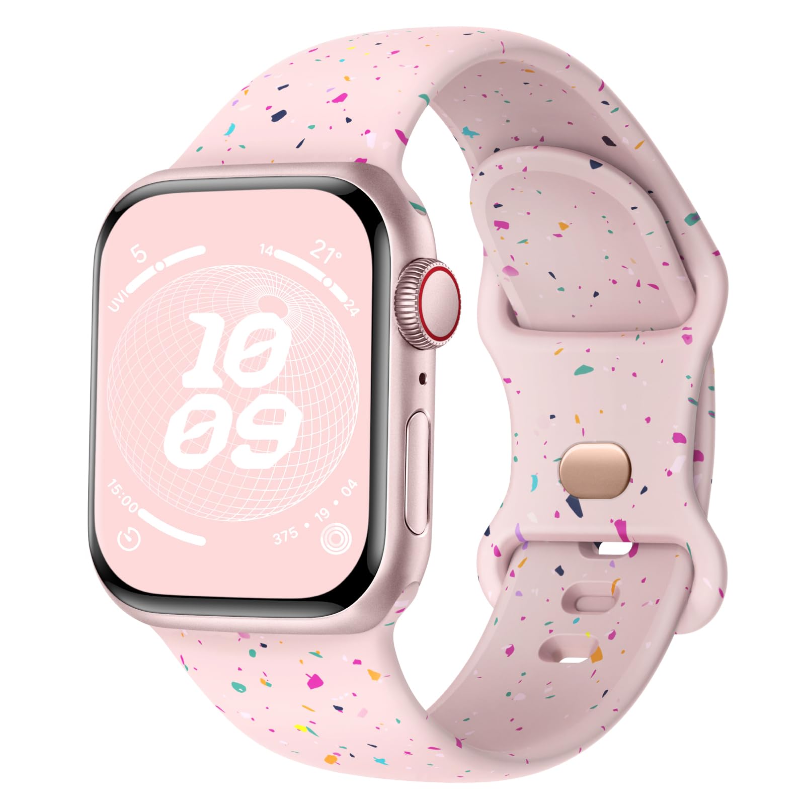 Finoriss Silicone Strap Compatible with Apple Watch Strap 42 mm 44 mm 45 mm 46 mm 49 mm, Sport Soft Band Compatible with iWatch SE Ultra Series 9 8 7 6 5 4 3 Women Men Blue Grey
