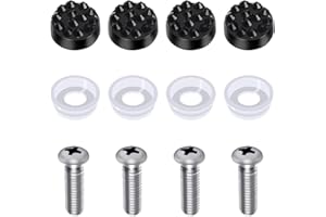 Fiisfiis Bling License Plate Frame Screw Caps,Rhinestone Screw Caps (Black)