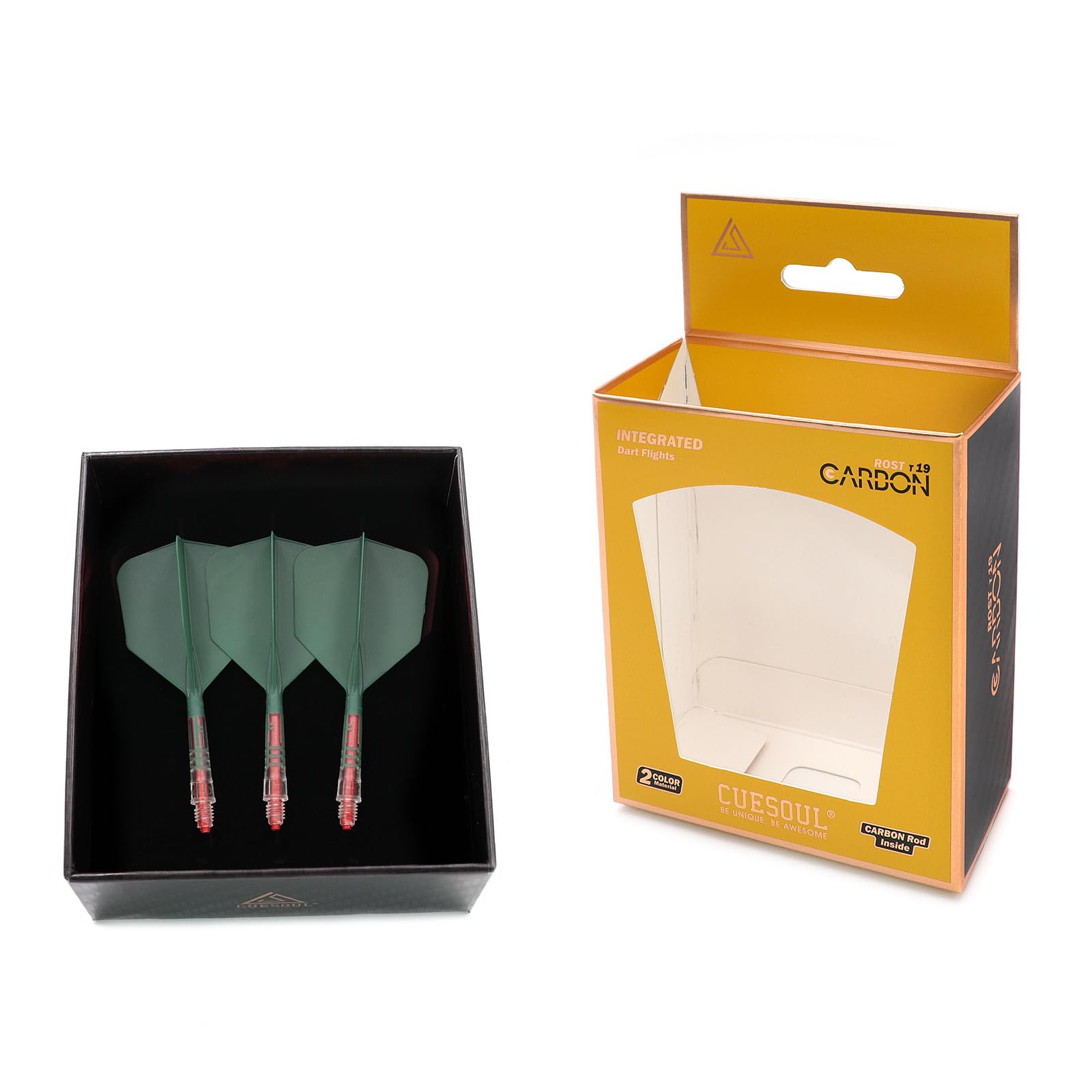CUESOUL ROST T19 Carbon Integrated Dart Shaft and Flight Big Wing Shape,Set of 3 — image 1
