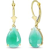 Galaxy Gold GG 14k Solid Gold Leverback Earrings with Natural Emeralds