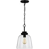 Quoizel Seaton 14.75" Pendant Light, Matte Black, Dimmable, Classic Industrial Design for Kitchen Island or Dining