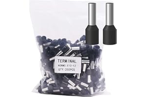 Fidioto 8AWG Wire Ferrule, 250pcs AWG8 Wire ferrules kit for Electric, Industrial, Chemical Industry, Power Control System, etc.
