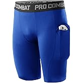 Niksa Boys' Compression Shorts, Youth Performance Base Layers Workout Underwear Sports Shorts with Side Pockets