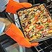 Homitt BBQ Grilling Gloves, Silicone Heat Resistant Oven Mitts & Hot Pads, Insulated &Waterproof, Hand Protection, Home Kitchen Accessories for Cooking, Baking, Smoking & Potholder (M)