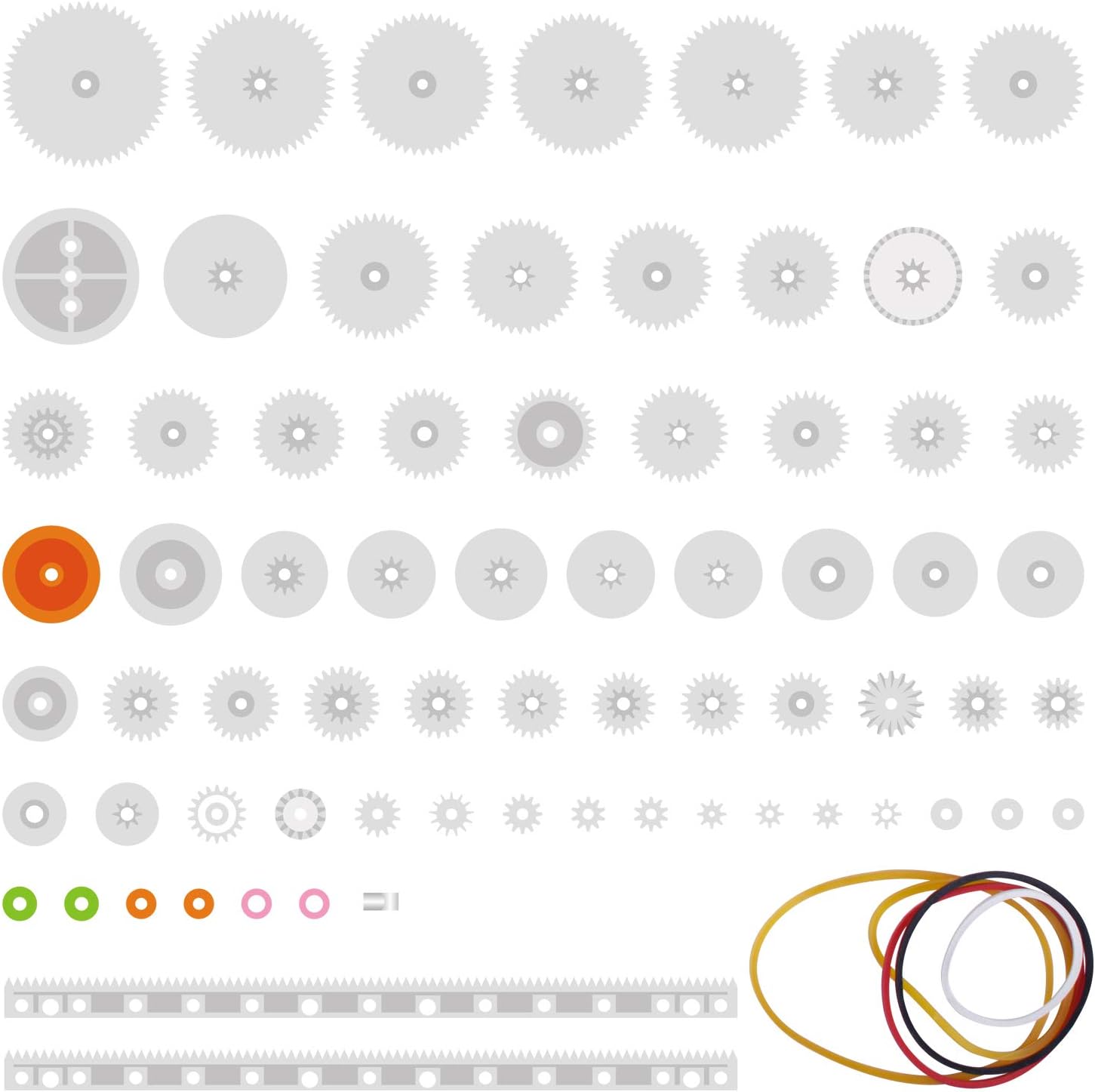 Amazon Quimat 75個セット 歯車 ギア プラスチック パック モジュール モーター Diy パーツ ウォーム プーリ ブレーキ ラック付属 ロボット 製作 Qy12 ラジコン ドローン 通販