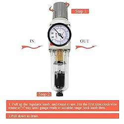 RIH 1/4" NPT Auto Drain Compressed Air Filter