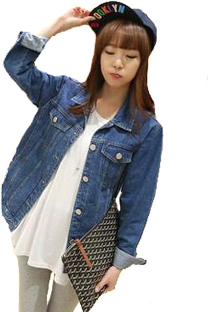 Wms デニムジャケット デニムシャツ レディース 長袖 ファッション ジージャン Gジャン アウター 上着 デニム 春夏 ダークブルー Fx M コート ジャケット 通販 Amazon