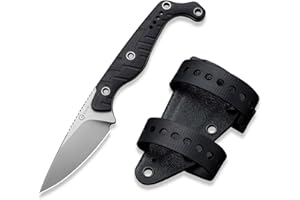CIVIVI SOKN EDC Fixed Blade Knife with Kydex Sheath, Full Tang Tactical Knife with 2.82" Nitro-V Blade G10 Handle for Survival Camping Hiking Hunting C22027-1, Black