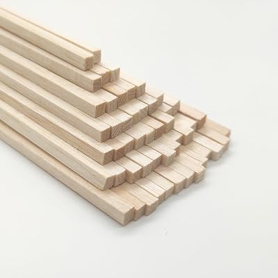 Balsa Wood Square Dowel 6x6x300mm 50 Pcs Crafts Model Making