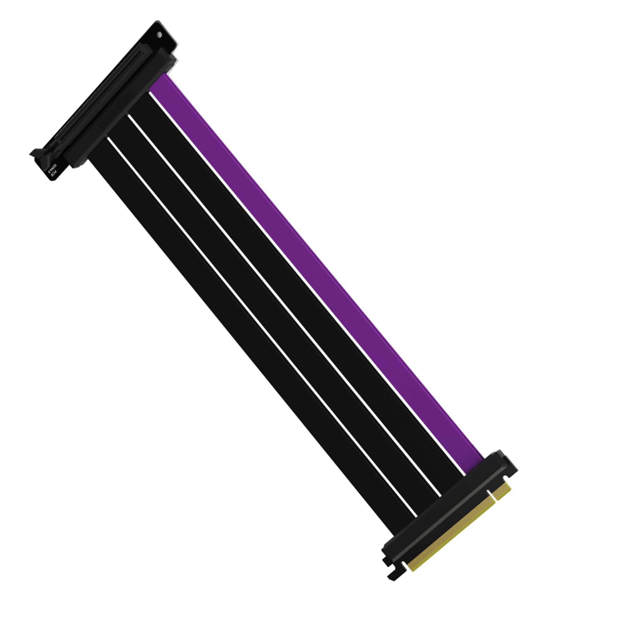 Photo 1 of Cooler Master MasterAccessory Riser Cable PCIe 4.0 x16 300mm Black, PCIe 4.0 Compatible, EMI Shielded 30 AWG, Protective ABS Casing for Graphics Card (MCA-U000C-KPCI40-300)