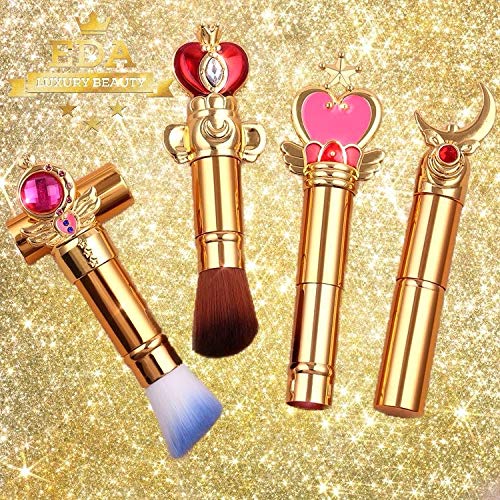 EDA LUXURY BEAUTY ROYAL HEART GOLD PINK EXCLUSIVE MAKEUP BRUSH WITH COVER Flawless Round Design Perfect Blending Blush Foundation Bronzer Contour Highlighter Powder Best Retractable Kabuki Brush Vegan 3 EDA LUXURY BEAUTY ROYAL HEART GOLD PINK EXCLUSIVE MAKEUP BRUSH WITH COVER Flawless Round Design Perfect Blending Blush Foundation Bronzer Contour Highlighter Powder Best Retractable Kabuki Brush Vegan