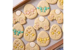 Easter Cookie Cutters Set of 3, Chicken Rabbit Egg Shapes, Non-Toxic Plastic Baking Molds for Cookies, Pastries, Party Decor,