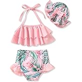 Aalizzwell Toddler Baby Girls Swimsuit with Hat