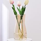 Vzmiza Amber Glass Vase Premium Quality Modern Rustic Decor