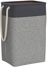 BrilliantJo 78L Large Collapsible Laundry Basket with Handles Black Grey view 4