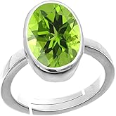 SirDaksh 7.00 Carat Natural AA+ Quality Peridot Gemstone 925 Sterling Silver Engagement Ring For Women And Men