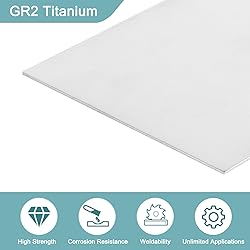 uxcell 2Pcs GR2 Titanium Plate Sheet, 100x100x1.5mm