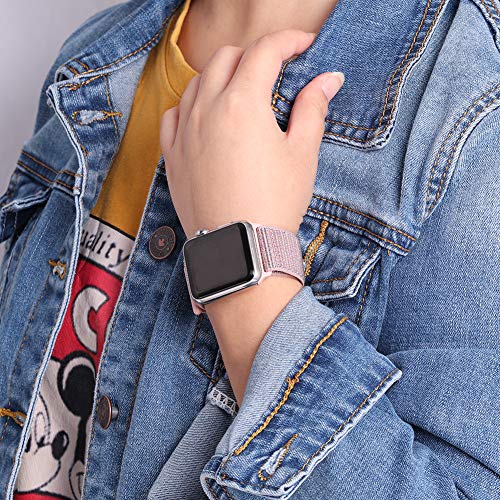 HILIMNY Compatible for Apple Watch Band 38mm 40mm, Sport Band Adjustable Closure Wrist Strap, Replacement Band Compatible for iWatch Series 5 4 3 2 1 (38mm 40mm, Pink Sand)