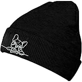 Tezmd Black Beanie Hat for Men Women Embroidered Knit Winter Beanies Cap