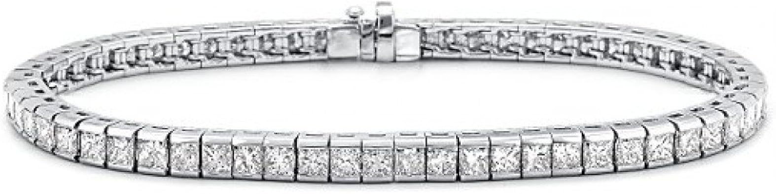 Madina Jewelry 4.00 ct Ladies Princess Cut Diamond Tennis Bracelet in Channel Setting