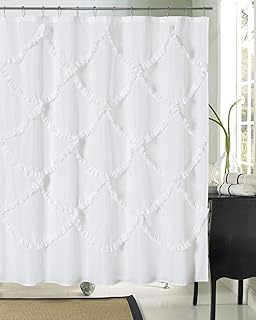 Amazonbasics Ruffled Hem Shower Curtain 72 Inch White Amazon