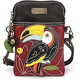 CHALA Bird Collection Cell Phone Crossbody Purse-Women PU Leather/Canvas Multicolor Handbag with Adjustable Strap