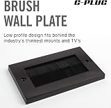 G-PLUG Cable Pass Through Wall Plate Brush Black Double Gang view 5