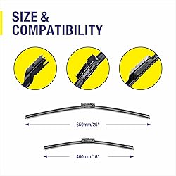 3 Wipers 26"/16"/12" Replacement For Lexus NX200t