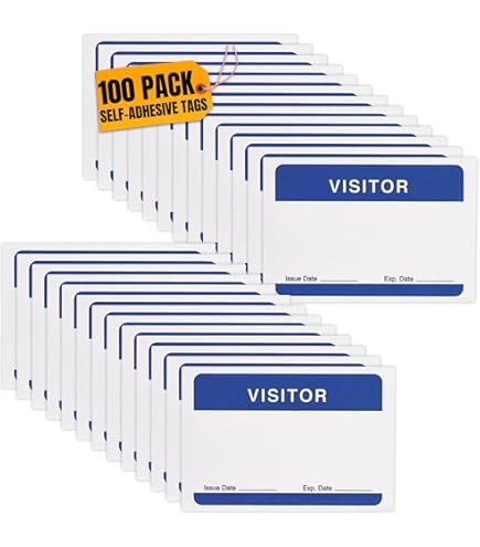 Hybsk Visitor Pass Fluorescent Pink Visitor Identification Labels - View #9