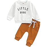 Murnouche Toddler Baby Boy Fall Winter Outfits Letter Crewneck Sweatshirt Casual Pants 2Pcs Clothes Set
