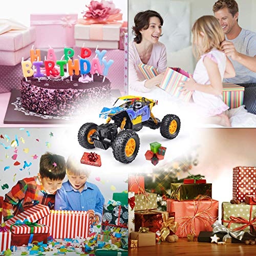 RC Car DOUBLE E 1/18 Remote Control Car 4WD Monster Truck 2.4Ghz with Two Rechargeable Batteries Dual Motors Unique Graffiti Off Road Rock Crawler