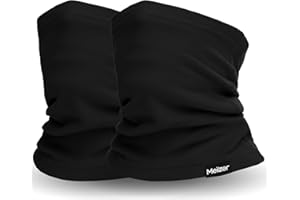 MEILZER 2 Pack Winter Neck Gaiter Warmer Soft Fleece Face Cover Windproof Cold Weather Face Scarf for Skiing Hiking Men and Women