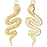 Jewelry making supplies 20 Pcs Snake Shape Charms Mixed Metal Snake Pendant Findings Animal Charm Pendants for Bracelets Necklaces Earrings DIY Jewelry Craft Making,Gold