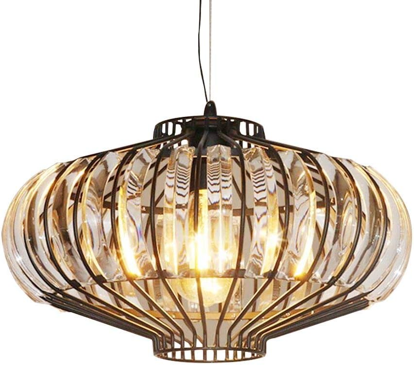 INJUICY Morden Pumpkin Pendant Lights, Crystal Hanging Ceiling Lamps Fixtures for Cafe, Bar, Dining Room, Bedrooms