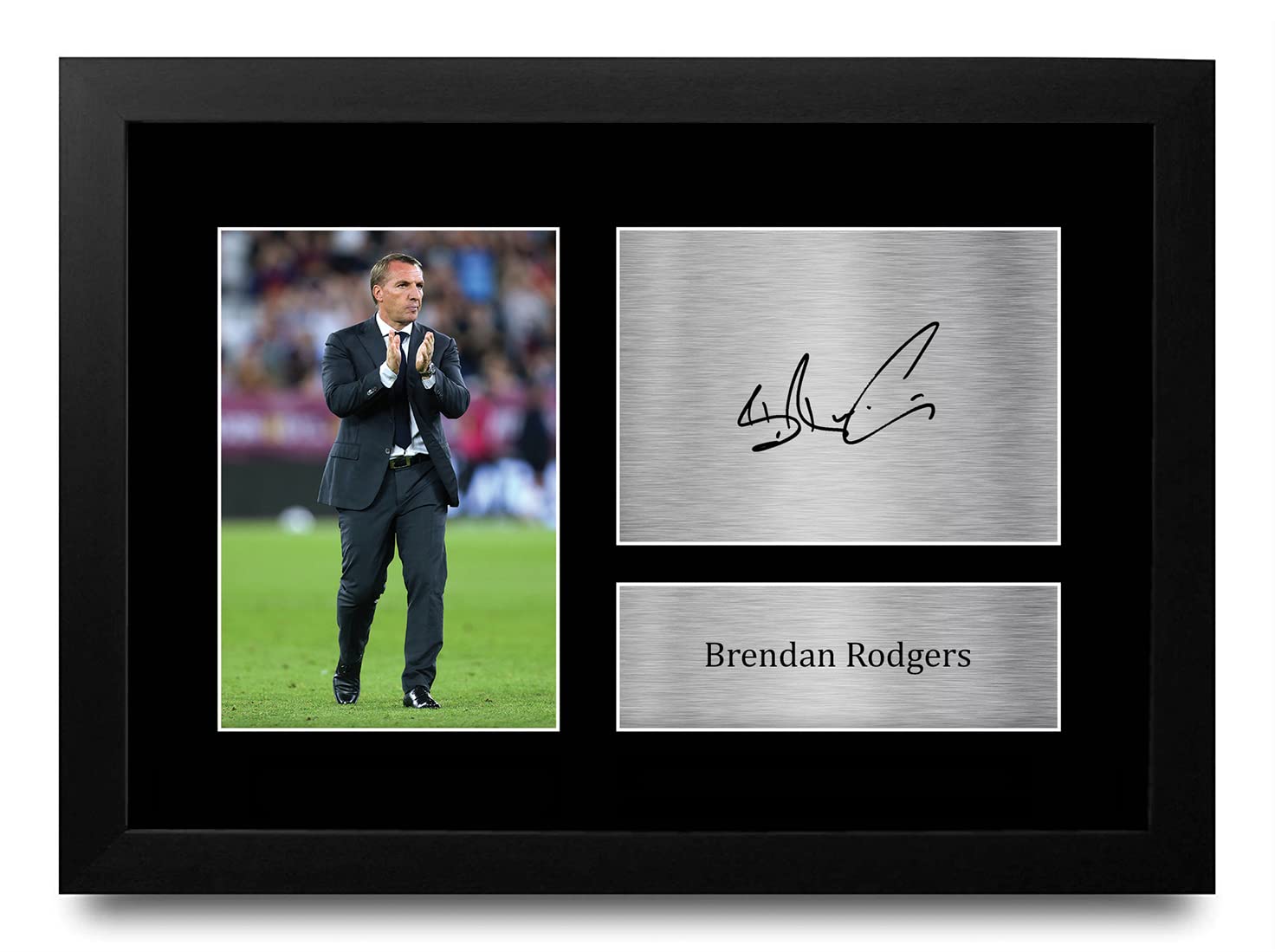 HWC Trading FR A4 Brendan Rodgers Gifts Printed Signed Autograph Picture for Football Fans and Supporters - A4 Framed