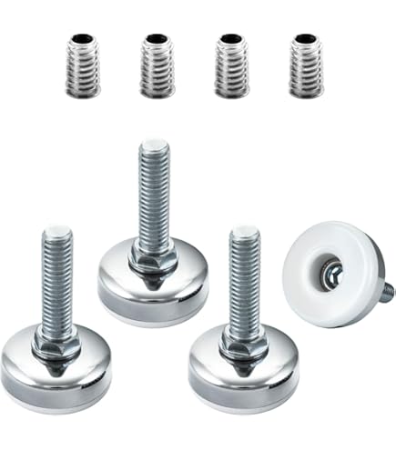 SINGTAN 1.5" Base Furniture Levelers Without T-Nut,Pack Of 4 | Furniture Feet | Heavy Duty Adjusting Foot | 1" Adjustable Furniture Legs,Table Levelers,Chair Levelers (3/8" Bolt Without Nut,Pack Of 4 - View #4