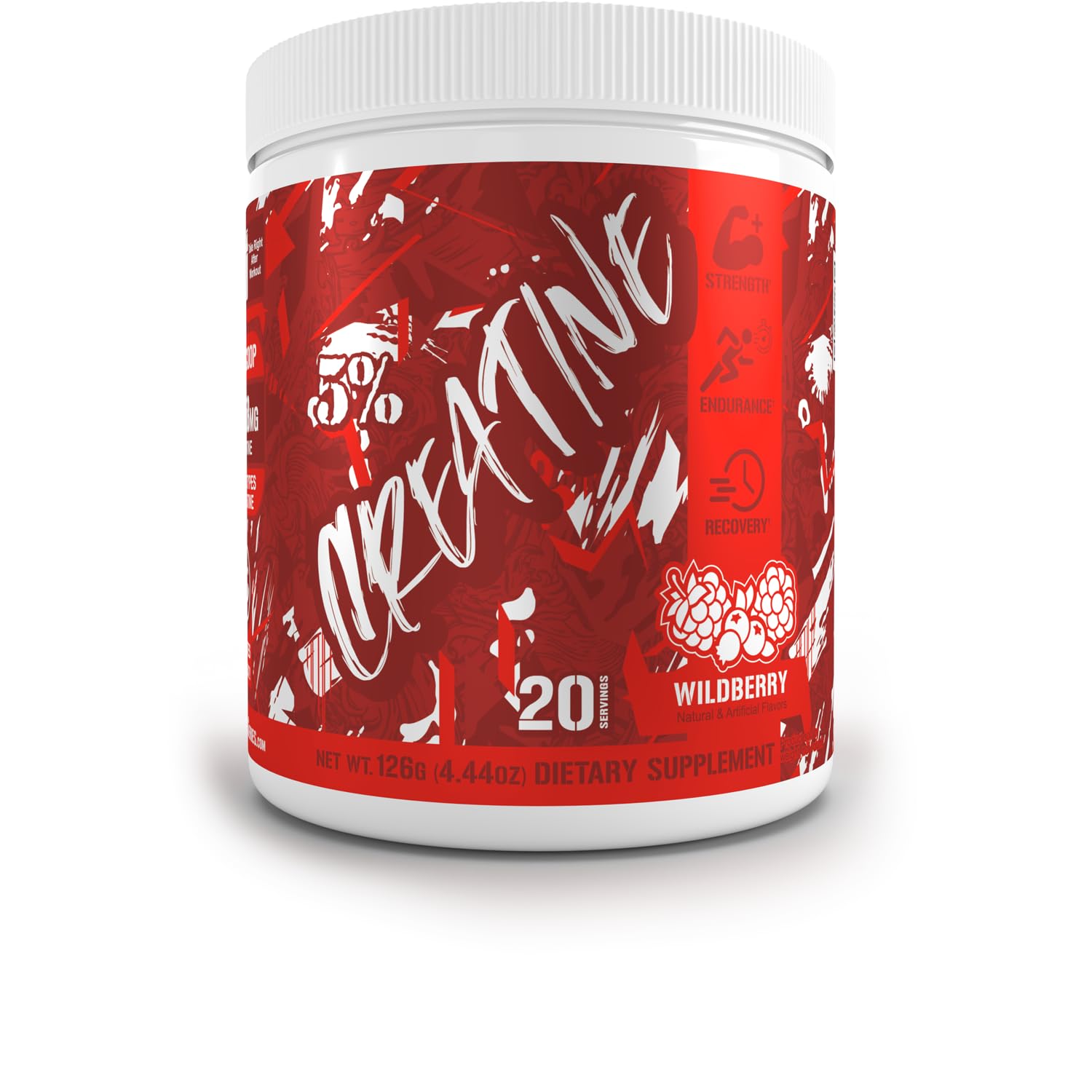 5% Nutrition Code Red Micronized Creatine | Monohydrate Powder Blend | Flavored Creatine for Power, Strength Endurance, Cellular Energy & Cognitive Health (Wild Berry)