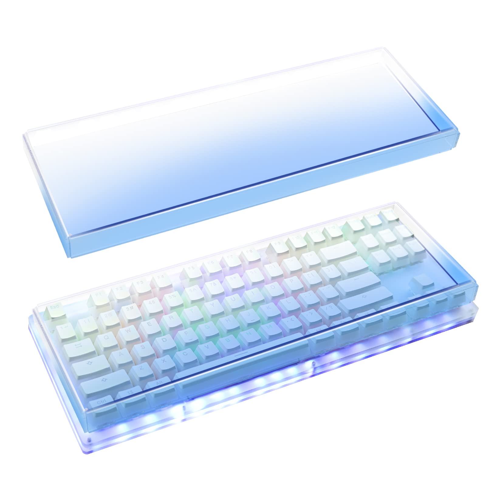 Geekria Tenkeyless Acrylic Keyboard Dust Cover, Cover for TKL 80% Compact 87 Key Computer Mechanical Gaming Keyboard, Compatible with Logitech G713, G715 (Gradient Blue)