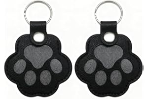 Sitiaus Dog Memorials & Funerary Keepsake: 2 Pack Paw Shaped Dog Hair Keychain Pet Fur Memory Charm for Dog & Cat Fur, Teeth, Nail | Clear Window Leather Keepsake Fur Ever Keychain Gift