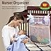 Baby Nursery Organizer For Cribs By Loved Bimbi: Practical Hanging Storage Bag With 4 Compartments, Diaper Organizer to store Lotions, Powder, Wipes, Diapers and Toys, White Breathable Playard Caddy