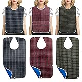 Adult-Bibs-for-Eating-3 Pack Adult Bibs for Women and Man Clothing Protector