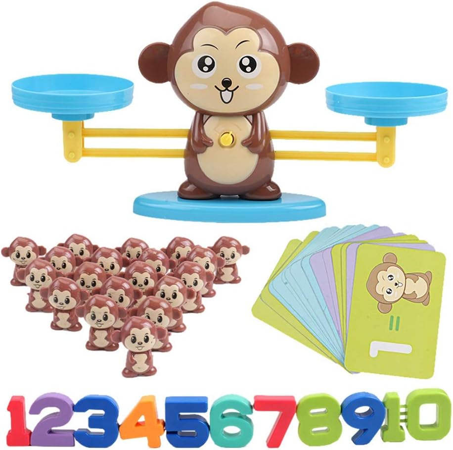 Anyren Monkey Balance Game Scale Counting Toys Early Learning Weight Measuring Toy Puzzle Balance Game Kids Intelligence Toys