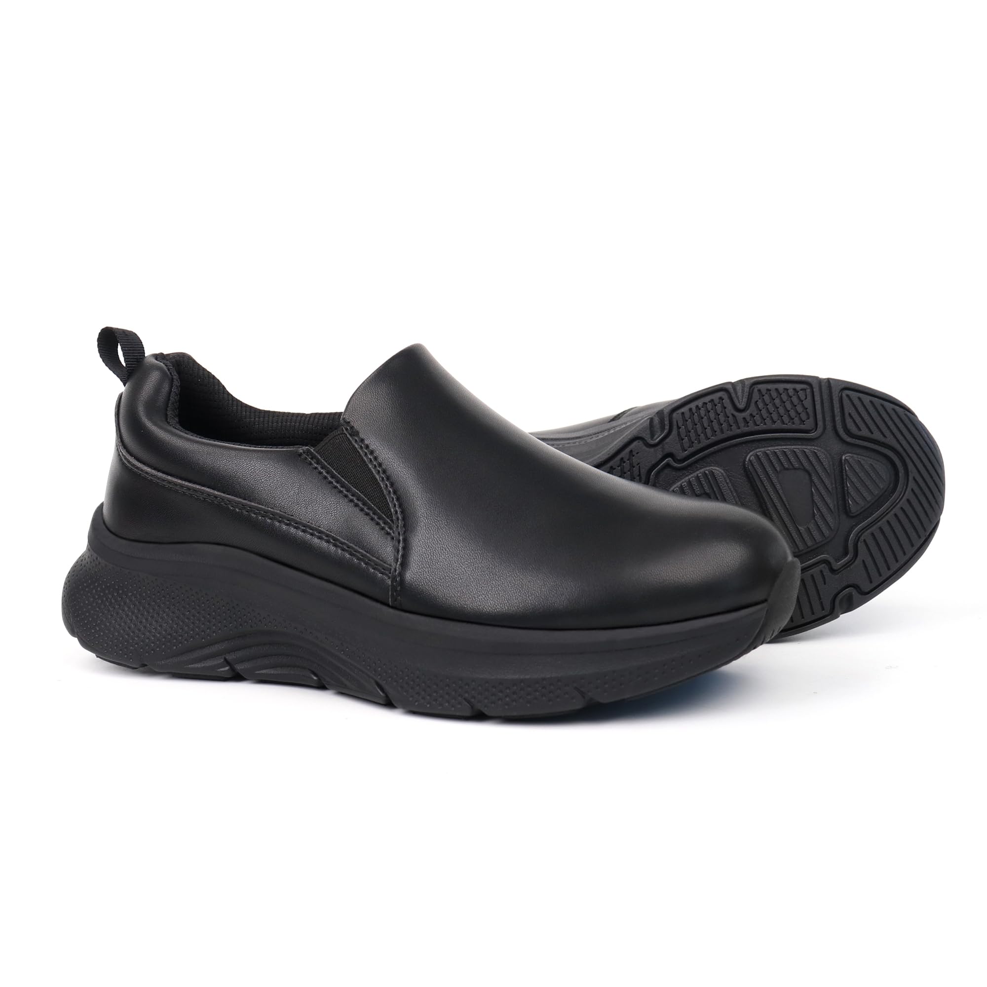 Photo 1 of Hawkwell Women's Slip On Arch Support Lightweight Slip Resistant Comfortable Nurse Shoes,Black Synthetic,8 M US