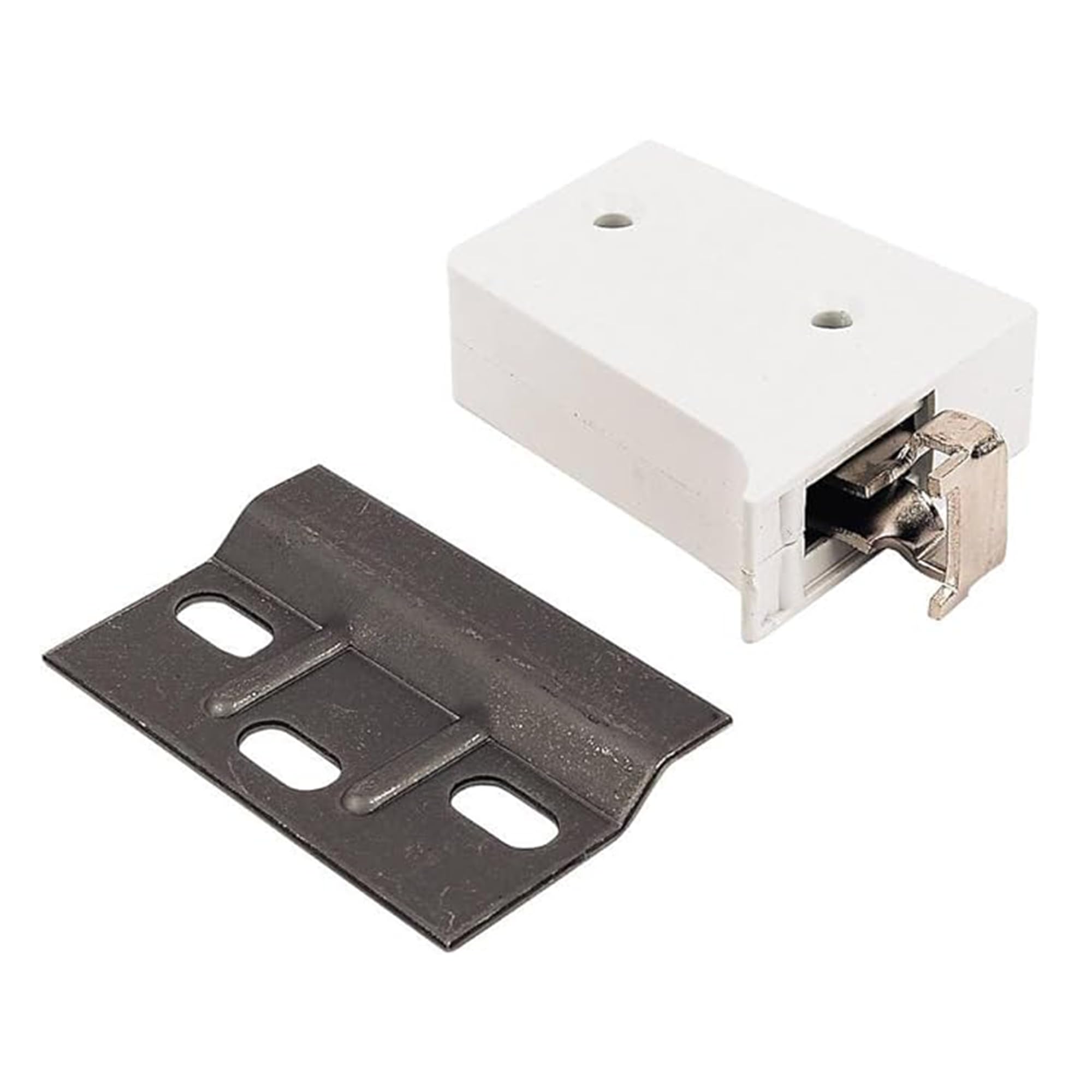 Hardware Solutions - Nylon Cabinet Brackets with Mounting Plates for Hanging Kitchen Cabinets - Pack 10 - White and Zinc Plated Finish