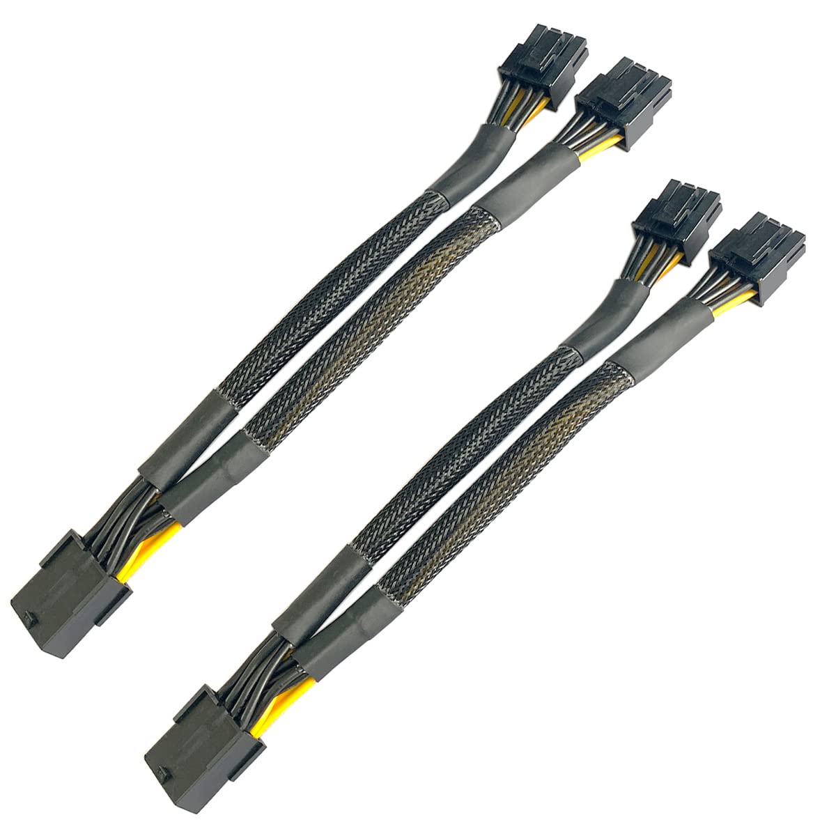 Photo 1 of ALEKOR 16 AWG GPU VGA PCI-e 8Pin PCI Express Graphics Video Card 8 Pin Female to Dual GPU 8(6+2) Pin Male Splitter Power Cord Braided Sleeved Cable 9-inches (2 Pack)