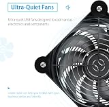 NewHail 2 Pack 120mm USB Fan Dual Ball Bearing 5V 3-Speed Cooling for Router TV view 7