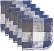 DII Tri-Color Check Collection Kitchen, Scrubber Dishcloth, French Blue 6 Piece